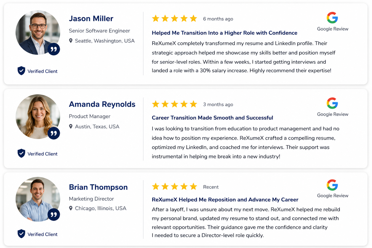 Jason Miller, Amanda Reynolds and Brian Thompson reviews