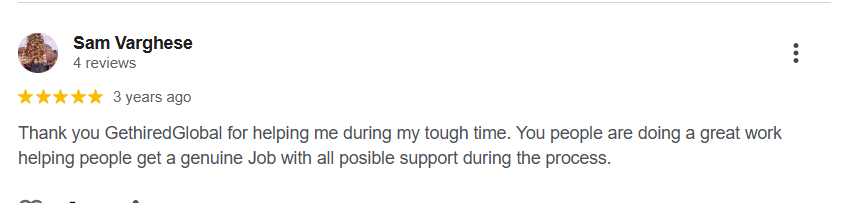 Google review from Sam Varghese