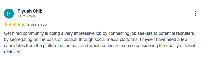Google review from Piyush Chib